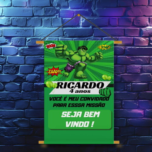 Banner Festa Infantil Hulk