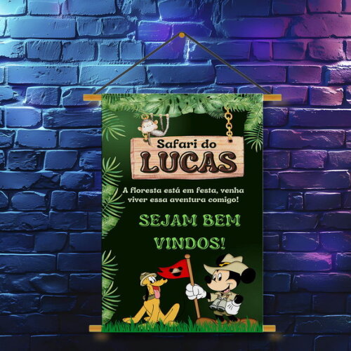 Banner Festa Infantil Mickey Safari