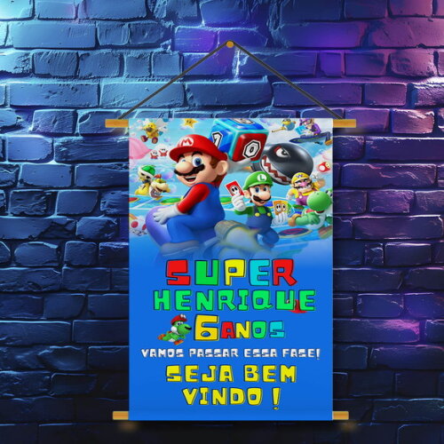 Banner Festa Infantil Super Mario Bros