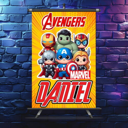 Banner Personalizado Avengers 50x80 cm