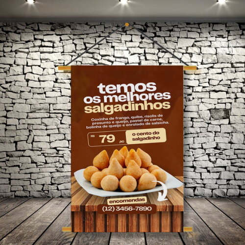 Banner Personalizado Salgados Preço /telefone Editável 50x80