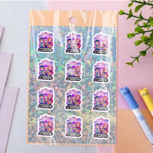 Cartela de Adesivos Guerreira K Pop Kit 30 Unidades