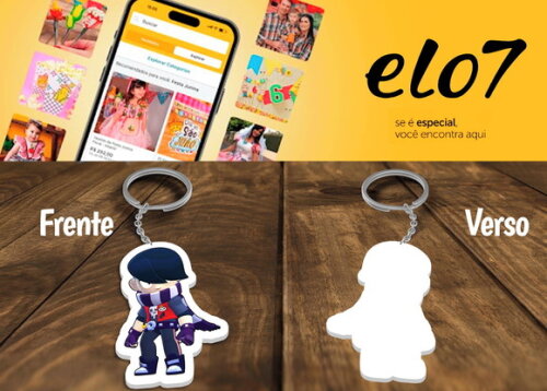 Chaveiro e Lembrancinha Edgar Brawl Stars