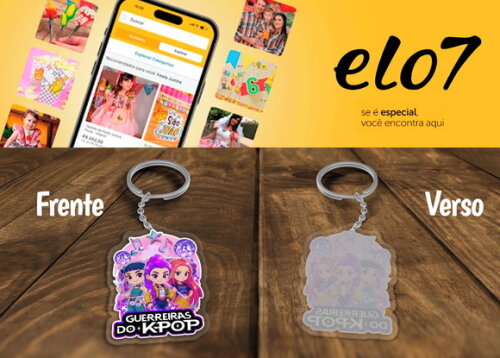 Chaveiro e Lembrancinha Guerreiras do K Pop