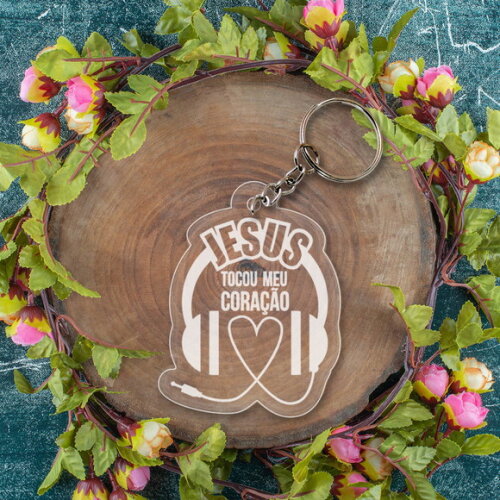 Chaveiro e Lembrancinha Jesus Tocou Meu Coração