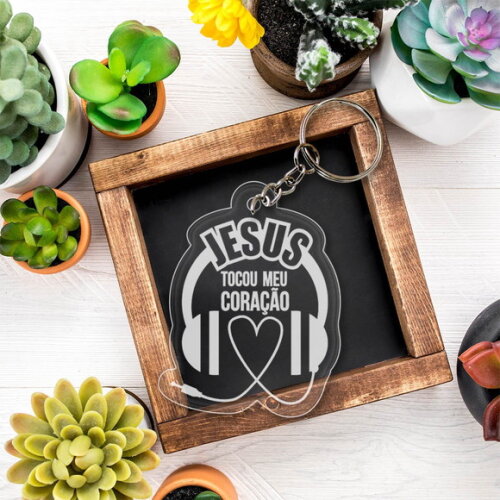 Chaveiro e Lembrancinha Jesus Tocou Meu Coração