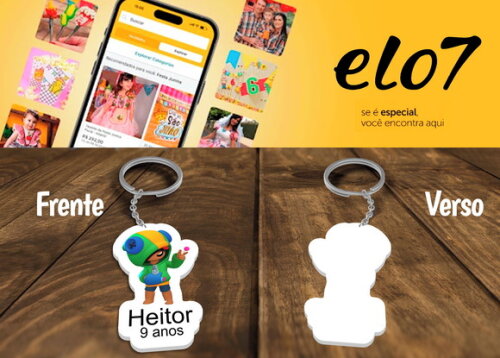 Chaveiro e Lembrancinha Leon Brawl Stars