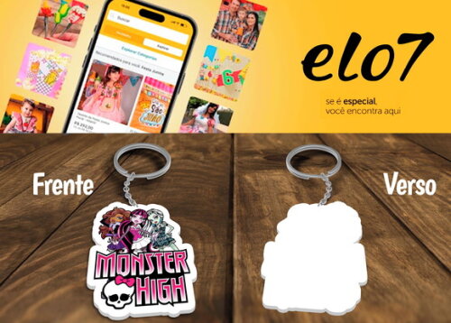 Chaveiro e Lembrancinha Monster High Kit 10 Unidades