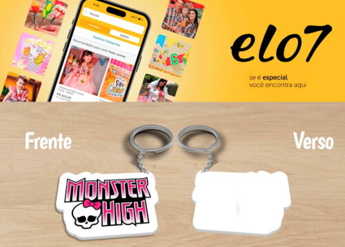 Chaveiro e Lembrancinha Monster High Kit 10 Unidades