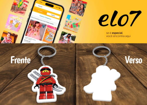 Chaveiro e Lembrancinha Ninjago Kai