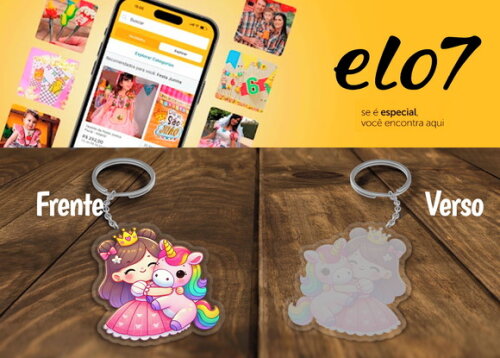 Chaveiro e Lembrancinha Princesa Unicórnio