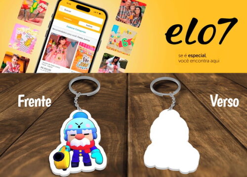 Chaveiro Lembrancinha Brawl Stars Gale