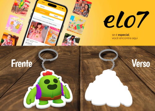 Chaveiro Lembrancinha Brawl Stars Spike