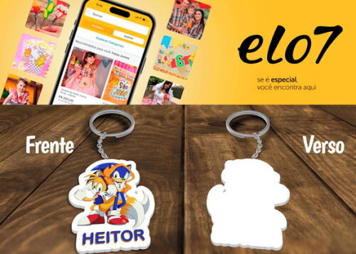 Chaveiro Lembrancinha Sonic e Tails