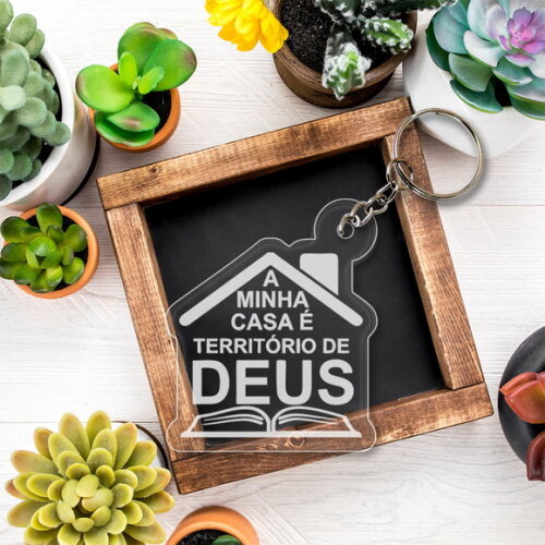 Chaveiro Minha Casa É Território de Deus