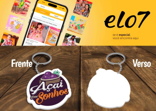 Chaveiros Personalizados Açaí com Sua Logo