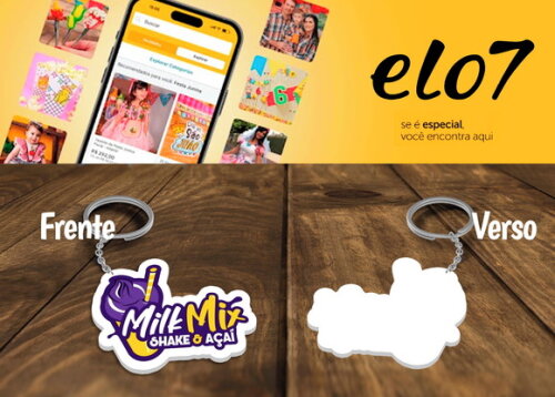 Chaveiros Personalizados Açaí com Sua Logo