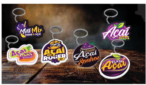 Chaveiros Personalizados Açaí com Sua Logo