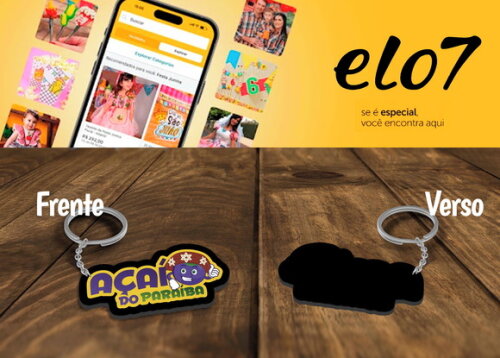 Chaveiros Personalizados Açaí com Sua Logo