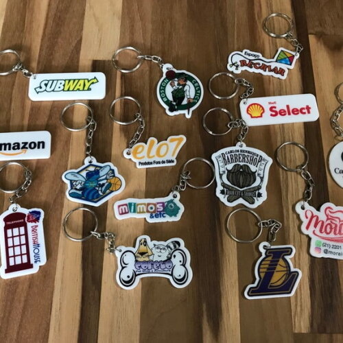Chaveiros Personalizados Frente e Verso Kit 50 Unidades