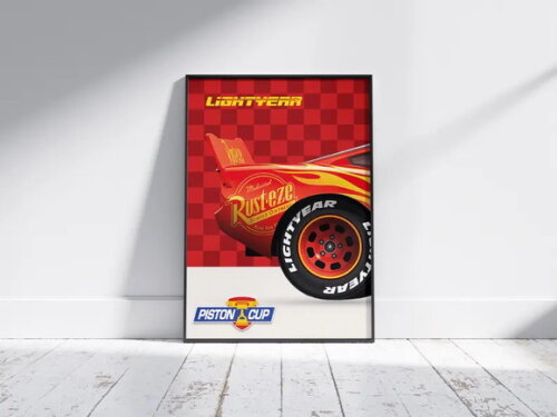 Conjunto de 03 Quadros Filme Carros Mcqueen