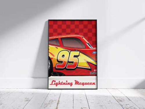 Conjunto de 03 Quadros Filme Carros Mcqueen
