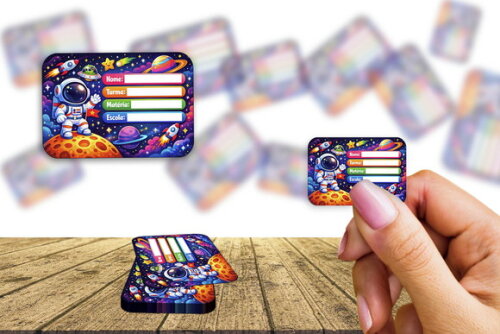 Etiqueta Escolar Astronauta Kit 30 Unidades