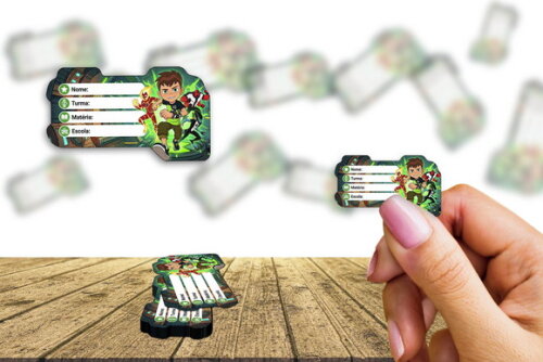 Etiqueta Escolar Ben 10 Kit 30 Unidades