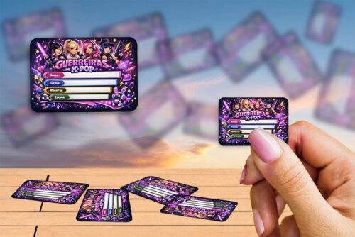 Etiqueta Escolar Guerreiras K Pop Kit 30 Unidades