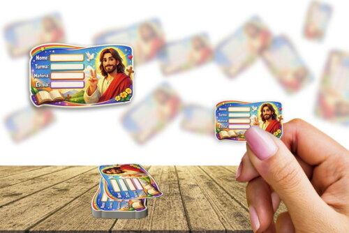 Etiqueta Escolar Jesus Kit 30 Unidades