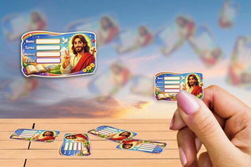 Etiqueta Escolar Jesus Kit 30 Unidades