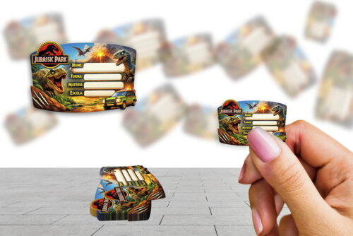 Etiqueta Escolar Jurassic Park Kit 30 Unidades