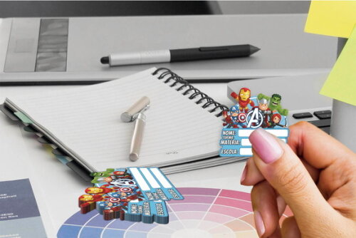 Etiqueta Escolar Vingadores Kit 30 Unidades