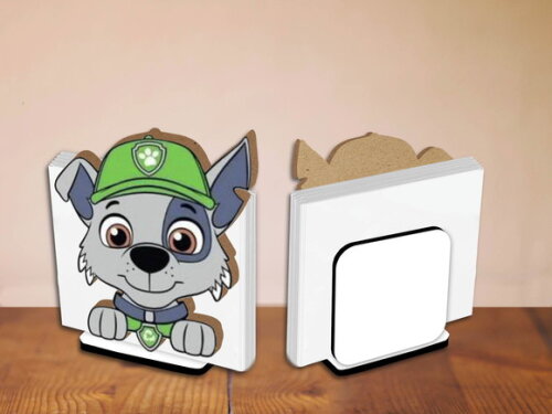 Kit 05 Porta Guardanapo Centro de Mesa Patrulha Canina Rocky