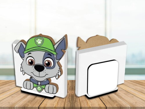Kit 05 Porta Guardanapo Centro de Mesa Patrulha Canina Rocky