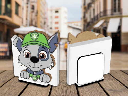 Kit 05 Porta Guardanapo Centro de Mesa Patrulha Canina Rocky