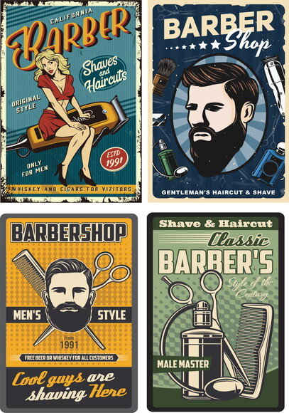 Kit 12 Placa Decorativa Barbearia Barber Shop