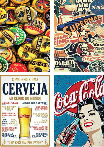 Kit 12 Placa Decorativa Bebidas Bar