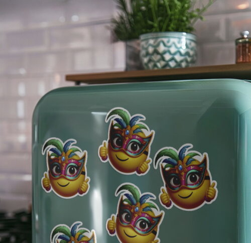 Kit 30 Adesivos Emoji Carnaval