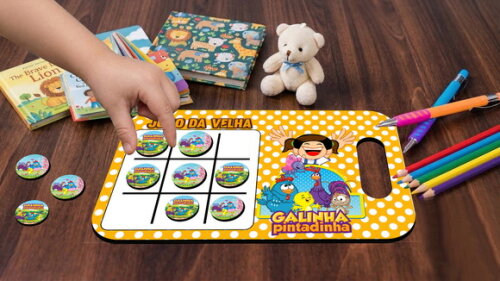 Lembrancinha Jogo da Velha e Lousa Galinha Pintadinha