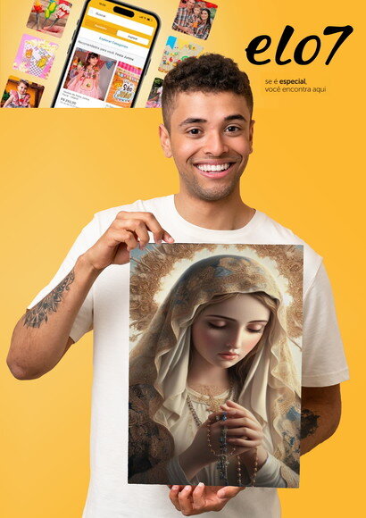 Plaquinha A3 em mdf Nossa Senhora de Fátima