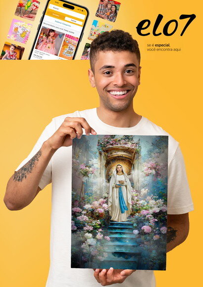 Plaquinha A3 em mdf Nossa Senhora de Fátima