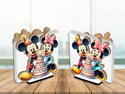 Porta Guardanapo Centro de Mesa Mickey e Minnie