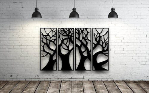 Quadro Escultura Parede Arvore