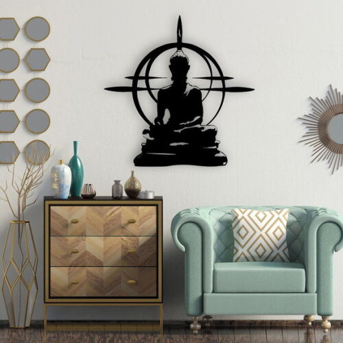 Quadro Escultura Parede Budha
