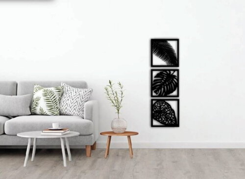 Quadro Escultura Parede Folhas