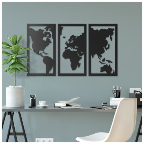 Quadro Escultura Parede Mapa Mundi