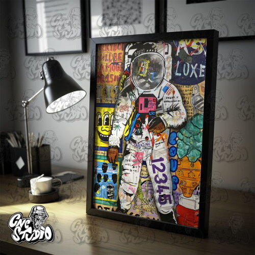 Quadro Pop Art Grafite Astronauta