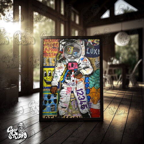 Quadro Pop Art Grafite Astronauta