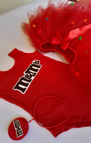 Fantasia Tutu M&ms Vermelho